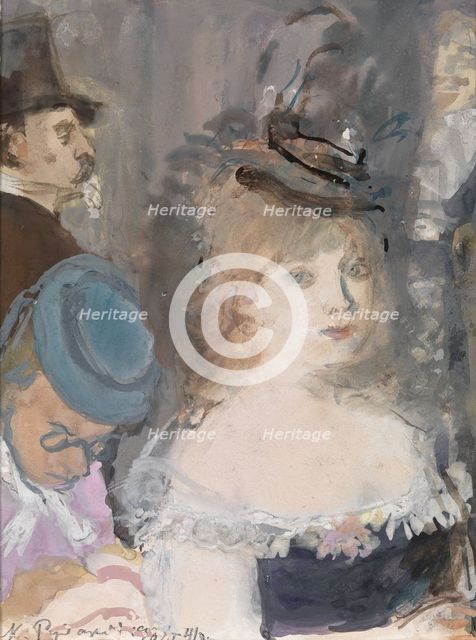 Illustration for Boule de Suif by Guy de Maupassant. Artist: Rudakov, Konstantin Ivanovich (1891-1949)
