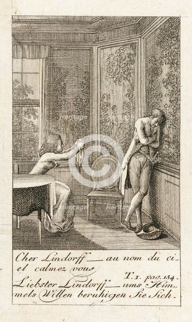 Illustration for 'Caroline of Lichtfield', 1786. Creator: Daniel Nikolaus Chodowiecki.