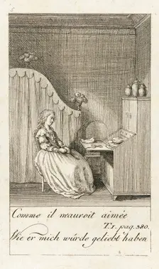 Illustration for Caroline of Lichtfield 1786. Creator: Daniel Nikolaus Chodowiecki