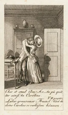 Illustration for Caroline of Lichtfield 1786. Creator: Daniel Nikolaus Chodowiecki