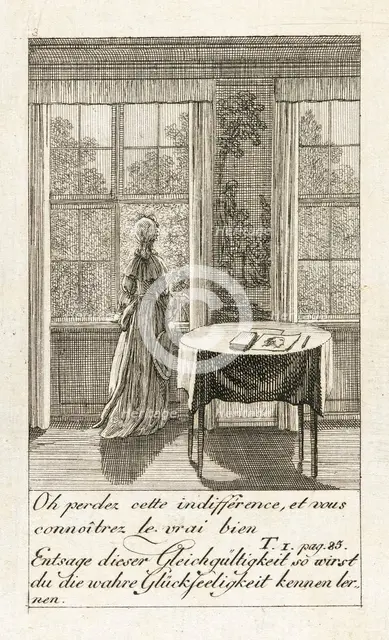 Illustration for 'Caroline of Lichtfield', 1786. Creator: Daniel Nikolaus Chodowiecki.