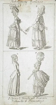 Illustration for Coiffures and Fashion c1779. Creator: Daniel Nikolaus Chodowiecki
