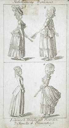 Illustration for Coiffures and Fashion c1779. Creator: Daniel Nikolaus Chodowiecki