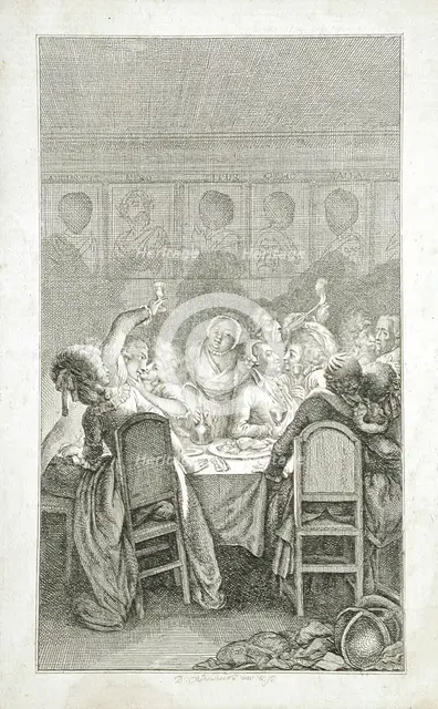 Illustration for F. Bretzner's 'Life of a Disorderly Person,' part 3, 1788. Creator: Daniel Nikolaus Chodowiecki.