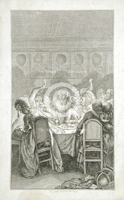 Illustration for F. Bretzner's 'Life of a Disorderly Person,' part 3, 1788. Creator: Daniel Nikolaus Chodowiecki.