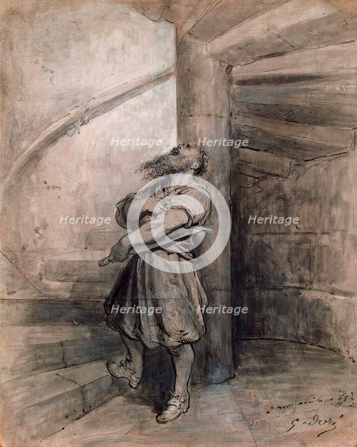 Illustration for fairytale Bluebeard by Charles Perrault, before 1862.  Creator: Doré, Gustave (1832-1883).