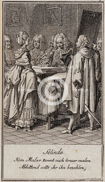 Illustration for Gellert's 'Six Fables and Six Stories', 1775. Creator: Daniel Nikolaus Chodowiecki.