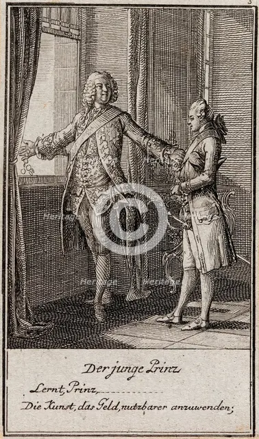 Illustration for Gellert's 'Six Fables and Six Stories', 1775. Creator: Daniel Nikolaus Chodowiecki.
