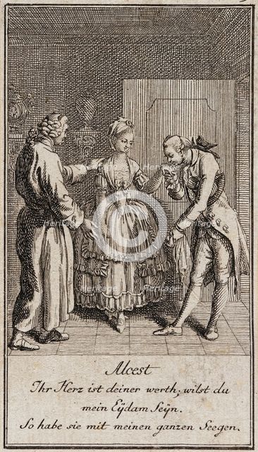 Illustration for Gellert's 'Six Fables and Six Stories', 1775. Creator: Daniel Nikolaus Chodowiecki.