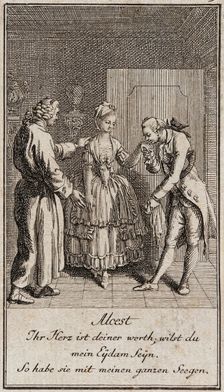 Illustration for Gellert's Six Fables and Six Stories 1775. Creator: Daniel Nikolaus Chodowiecki