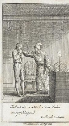 Illustration for Gust. Fr. Wilh. Grossman Not More than Six Bowls 1781. Creator: Daniel Nikolaus Chodowiecki