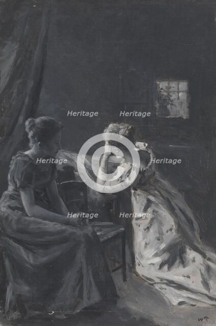 Illustration for Henrik Wergeland, The English pilot Mother and daughter at the..., probably 1894. Creator: Wilhelm Peters.