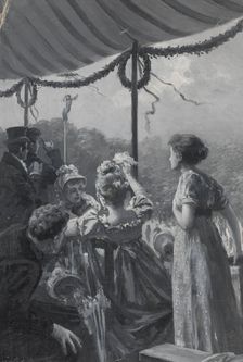 Illustration for Henrik Wergeland, The English Pilot"... she wishes, he will win..., probably 1894. Creator: Wilhelm Peters