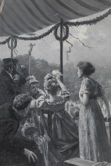 Illustration for Henrik Wergeland, The English Pilot"... she wishes, he will win..., probably 1894. Creator: Wilhelm Peters