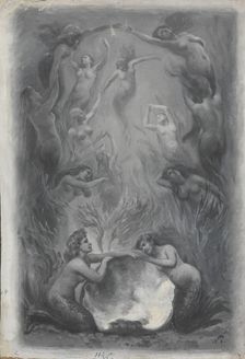 Illustration for Henrik Wergeland, The English pilot The English pilot, title page, probably 1894. Creator: Wilhelm Peters