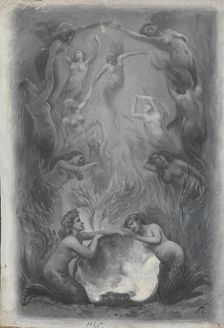 Illustration for Henrik Wergeland, The English pilot The English pilot, title page, probably 1894. Creator: Wilhelm Peters