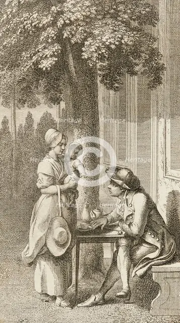 Illustration for Henry Pestalozzi's 'Leonard and Gertrude or the Village Customs', 1782. Creator: Daniel Nikolaus Chodowiecki.