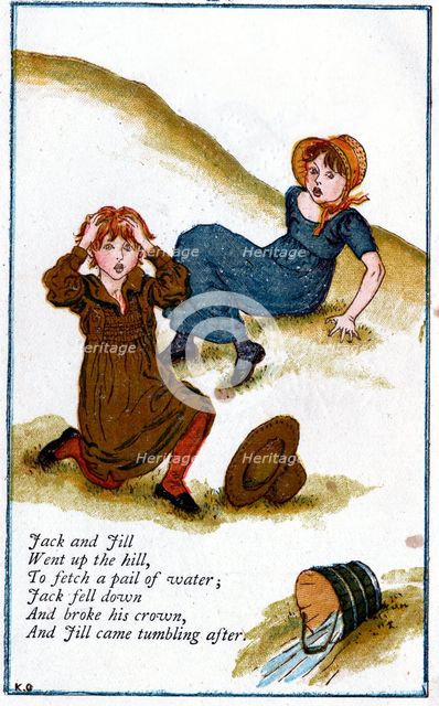 Illustration for 'Jack and Jill went up the hill', Kate Greenaway (1846-1901). Artist: Catherine Greenaway