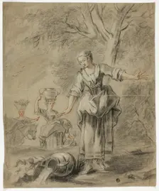 Illustration for La Fontaine's Pierrette et le Pot-au-Lait, n.d. Creator: Unknown