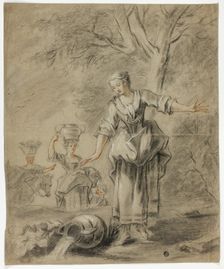 Illustration for La Fontaine's Pierrette et le Pot-au-Lait, n.d. Creator: Unknown