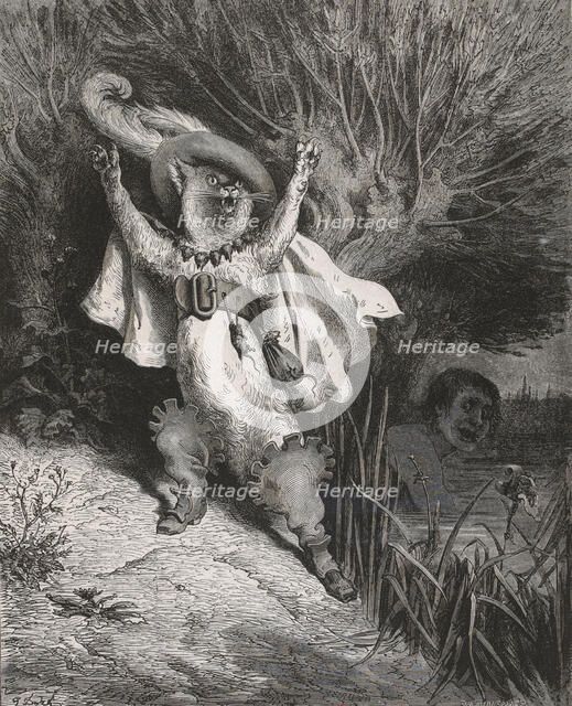 Illustration for Le Maître chat ou le chat botté by Charles Perrault.