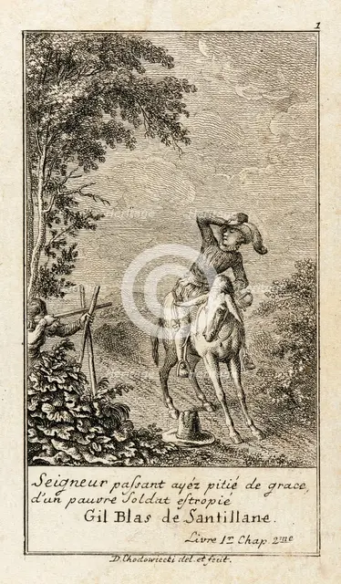 Illustration for Le Sage's 'Gil Blas', 1783. Creator: Daniel Nikolaus Chodowiecki.