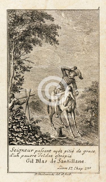 Illustration for Le Sage's 'Gil Blas', 1783. Creator: Daniel Nikolaus Chodowiecki.