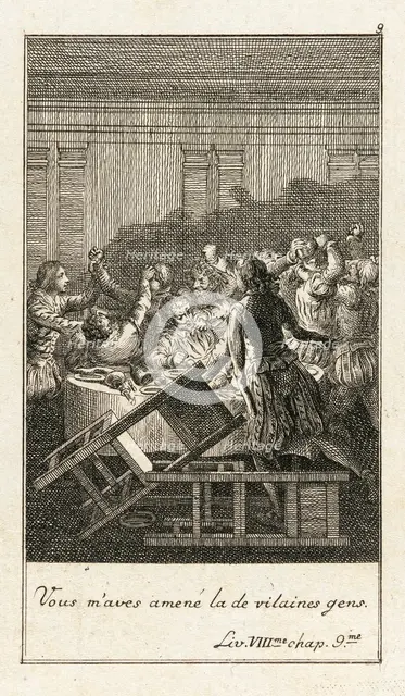 Illustration for Le Sage's 'Gil Blas', 1783. Creator: Daniel Nikolaus Chodowiecki.