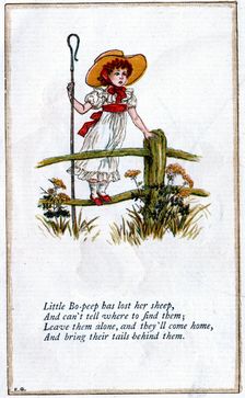 Illustration for Little Bo-Peep has lost her sheep Kate Greenaway. Artist: Catherine Greenaway