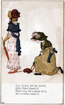 Illustration for Lucy Locket, lost her purse Kate Greenaway (1846-1901). Artist: Catherine Greenaway