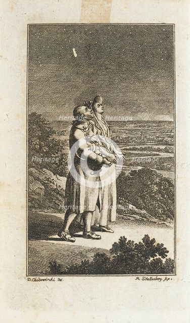 Illustration for Mathias Claudius' 'Asmus Omnia sua secum Portans', (Published 1783?). Creator: Johann Rudolf Schellenburg.