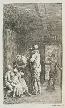 Illustration for Paul Erdmans Fest Wandsbecher Messenger from M. Claudius 1783. Creator: Daniel Nikolaus Chodowiecki