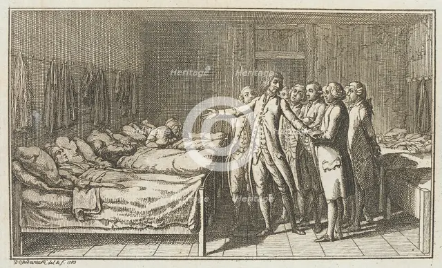 Illustration for Paul Erdmans Fest Wandsbecher 'Messenger from M. Claudius,' fourth part, 1783. Creator: Daniel Nikolaus Chodowiecki.