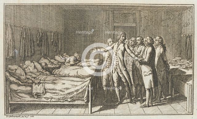 Illustration for Paul Erdmans Fest Wandsbecher 'Messenger from M. Claudius,' fourth part, 1783. Creator: Daniel Nikolaus Chodowiecki.