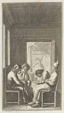 Illustration for Paul Erdmans Fest Wandsbecher Messenger from M. Claudius, fourth part, 1783. Creator: Daniel Nikolaus Chodowiecki