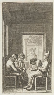 Illustration for Paul Erdmans Fest Wandsbecher Messenger from M. Claudius, fourth part, 1783. Creator: Daniel Nikolaus Chodowiecki