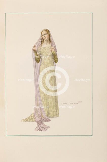 Illustration for Pelléas et Mélisande by Maurice Maeterlinck, 1922. Creator: Schwabe, Carlos (1866-1926).