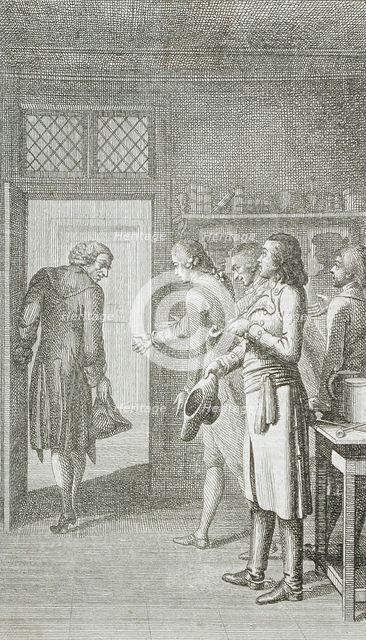 Illustration for Reichard's 'Library of Novels,' part twelve, 1785. Creator: Daniel Nikolaus Chodowiecki.