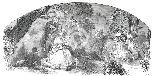 Illustration for sheet music: "We Never Met Again", 1850. Creator: Ebenezer Landells.