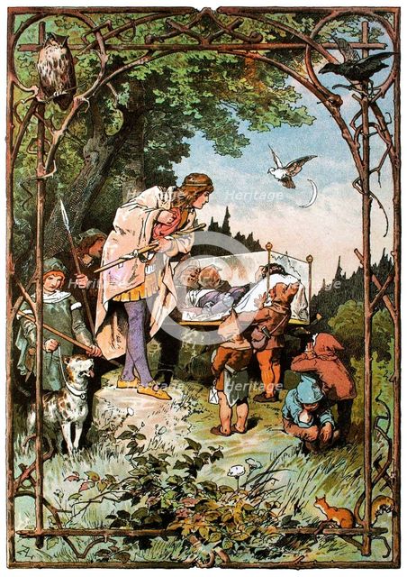 Illustration for "Snow White and the Seven Dwarfs" by Brothers Grimm, c1899. Creator: Zick, Alexander (1845-1907).