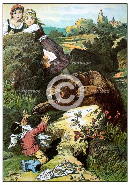 Illustration for "Snow-White and Rose-Red" by Brothers Grimm, c1899. Creator: Zick, Alexander (1845-1907).