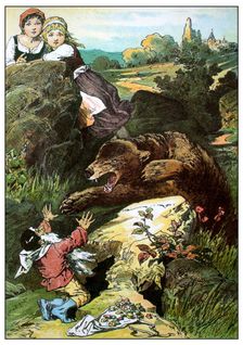 Illustration for "Snow-White and Rose-Red" by Brothers Grimm, c1899. Creator: Zick, Alexander (1845-1907)