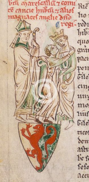 Illustration from a letter containing details of the Magna Carta, c1215. Creator: Unknown.
