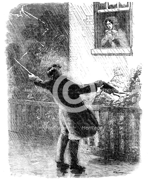 Illustration from "A Long-Vacation Vigil" by Cuthbert Bede, B.A., 1854. Creator: Unknown.
