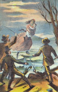 Illustration from a poster advertising a theatrical production of Uncle Tom's Cabin, 1870