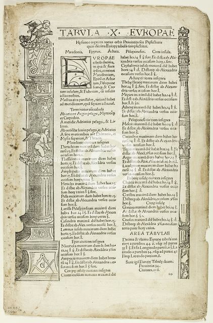 Illustration from "Geographia", plate 36 from Woodcuts from Books..., 1525, assembled...1937. Creators: Unknown, Max Geisberg.