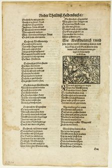 Illustration from Das Heldenbuch, plate 33 from Woodcuts..., 1560, assembled...1937. Creators: Unknown, Max Geisberg