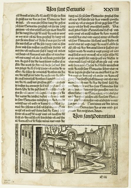 Illustration from Das Leben der Heiligen, plate sixteen from Woodcuts..., 1513, assembled...1937. Creators: Unknown, Max Geisberg.
