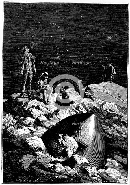 Illustration from De la Terre a la Lune by Jules Verne, 1865. Artist: Unknown