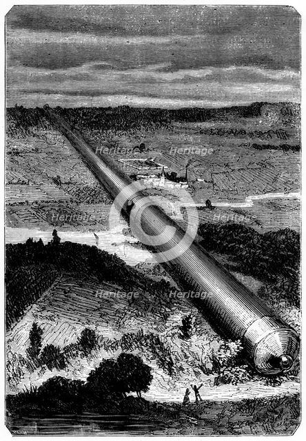 Illustration from De la Terre a la Lune by Jules Verne, 1865. Artist: Unknown